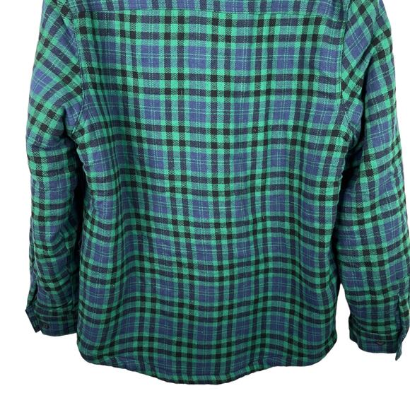 Telluride Clothing Co Flannel Jacket Green Navy Blue Large Sherpa Lined New - Picture 11 of 11